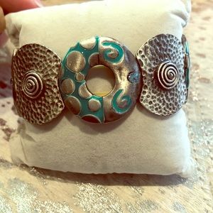 Turquoise and crystal accent bracelet